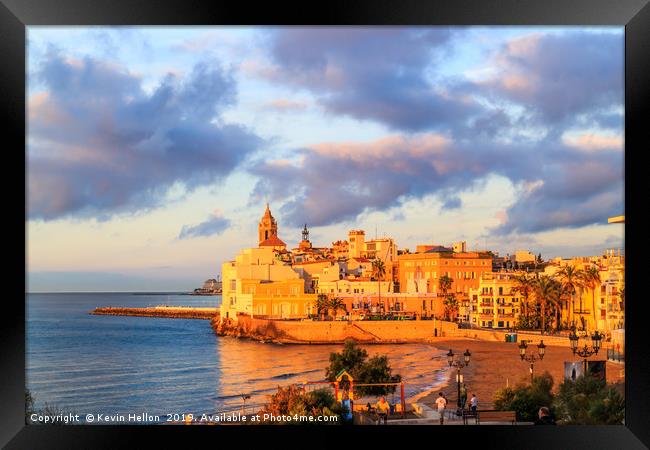 View of Sitges, Spain  Framed Print by Kevin Hellon