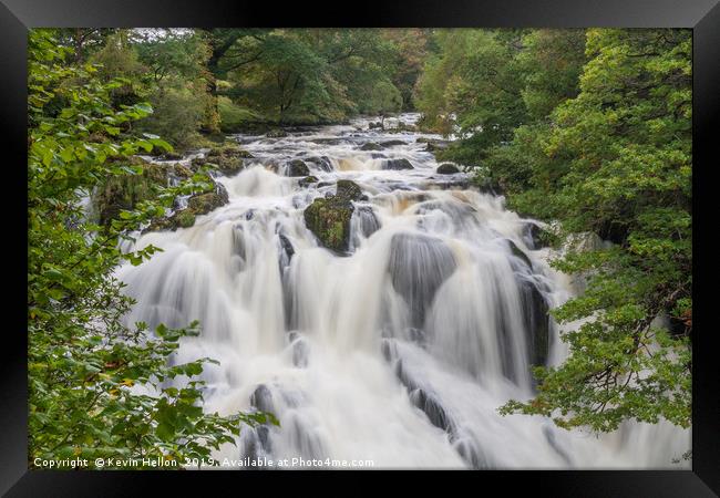 Swallow falls Framed Print by Kevin Hellon