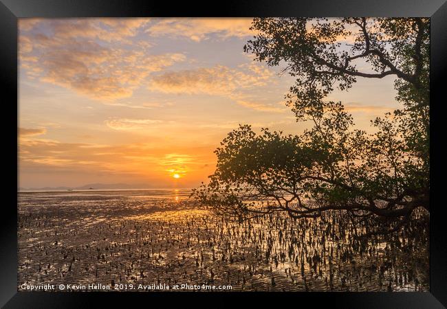 Dawn over the mudflats  Framed Print by Kevin Hellon