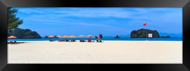 White sand beach in Northern Langkawi, Malaysia Framed Print by Kevin Hellon
