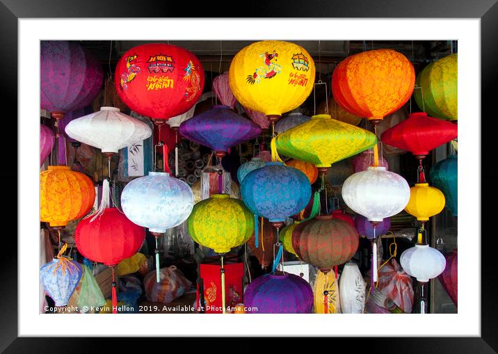 Lanterns, Hoi An, Vietnam  Framed Mounted Print by Kevin Hellon
