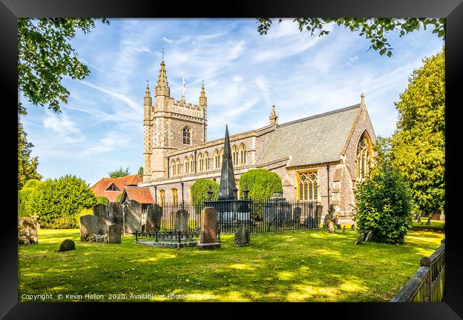St Mary and All Saints church and churchyard    Framed Print by Kevin Hellon