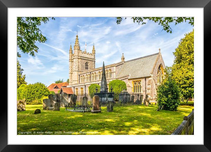 St Mary and All Saints church and churchyard    Framed Mounted Print by Kevin Hellon
