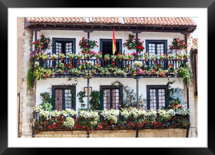 Typical architecture, Santillana, Spain Framed Mounted Print by Kevin Hellon