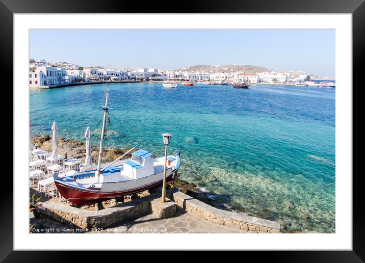 Boats moored in the harbour Framed Mounted Print by Kevin Hellon