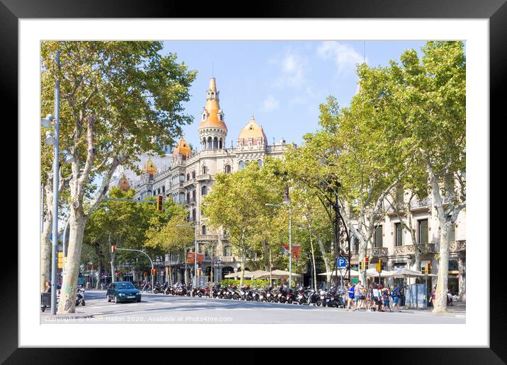 Placa de Catalunya Framed Mounted Print by Kevin Hellon