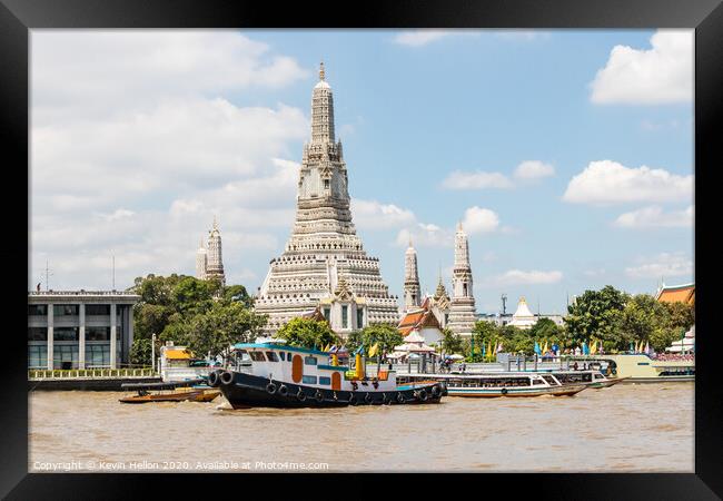 Wat Arun Temple of Dawn Framed Print by Kevin Hellon