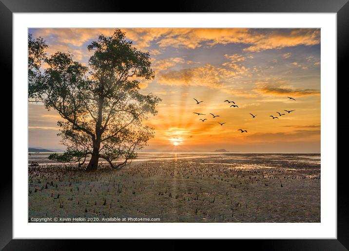 Sunrise, Phang Nga Bay Framed Mounted Print by Kevin Hellon