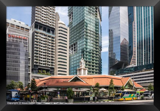 Lau Pa Sat food court  Framed Print by Kevin Hellon