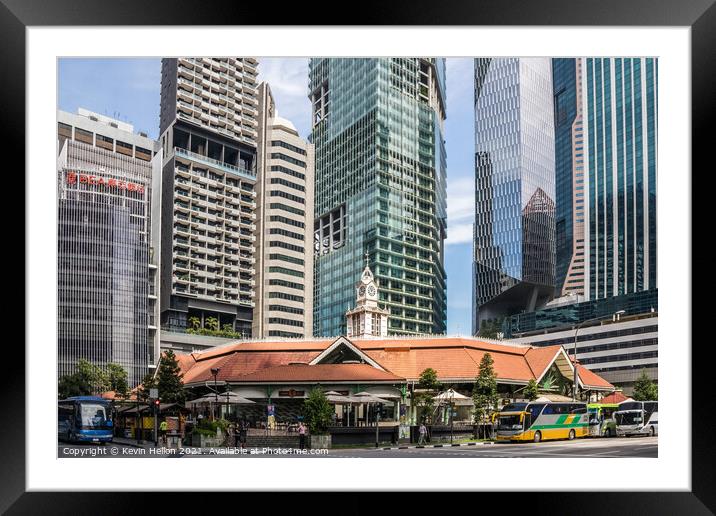 Lau Pa Sat food court  Framed Mounted Print by Kevin Hellon