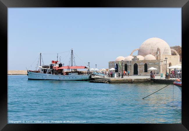 Chania harbour, Crete, Greece Framed Print by Kevin Hellon