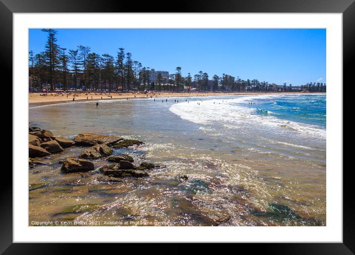 View of Manly beach, Framed Mounted Print by Kevin Hellon