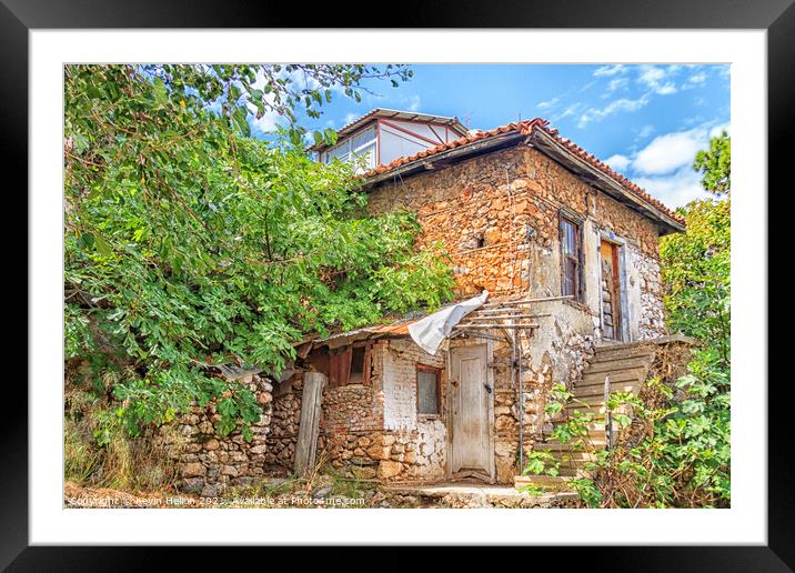 Typical, old Turkish house in Alanya, Turkey Framed Mounted Print by Kevin Hellon