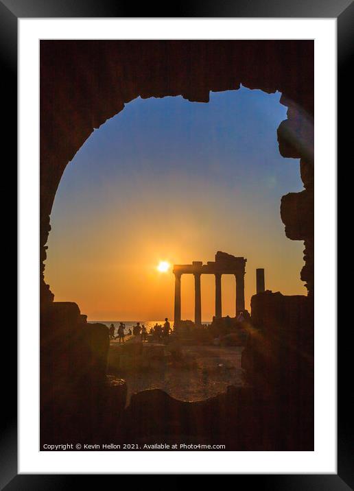 Sunset over the Temple of Apollo Framed Mounted Print by Kevin Hellon