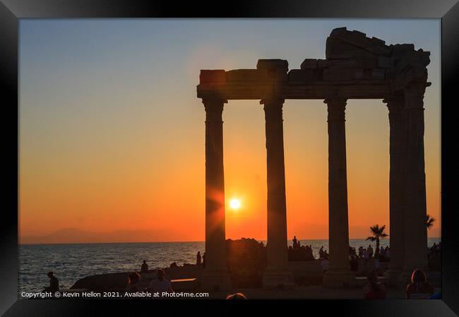 Sunset over the Temple of Apollo Framed Print by Kevin Hellon