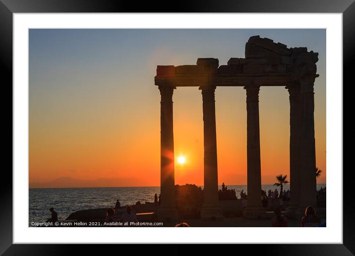 Sunset over the Temple of Apollo Framed Mounted Print by Kevin Hellon