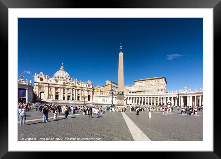 The Obelisk and St Peters Basilica, Framed Mounted Print by Kevin Hellon
