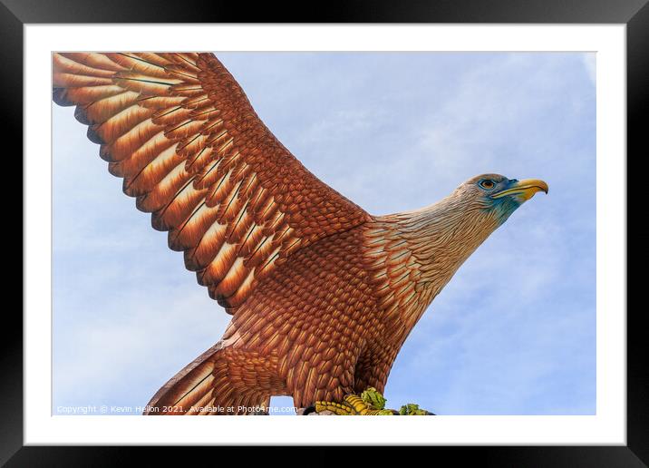 Close up view of Eagle sculpture Framed Mounted Print by Kevin Hellon