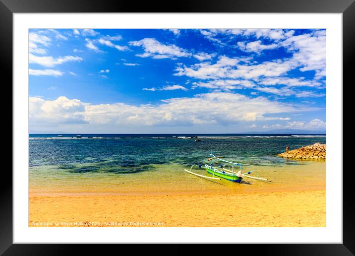 Traditional Balinese Fishing Boat  Framed Mounted Print by Kevin Hellon