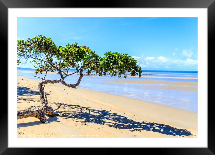 Beautiful day on the beach Framed Mounted Print by Kevin Hellon