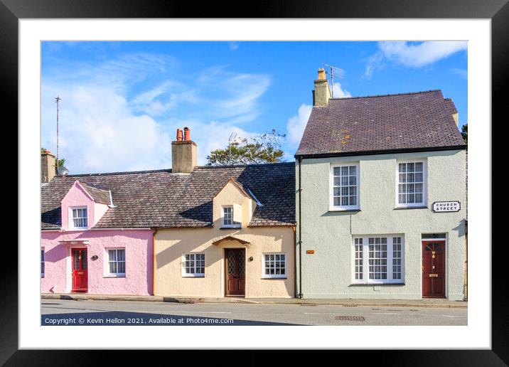 Colourful houses in Church Street,  Framed Mounted Print by Kevin Hellon