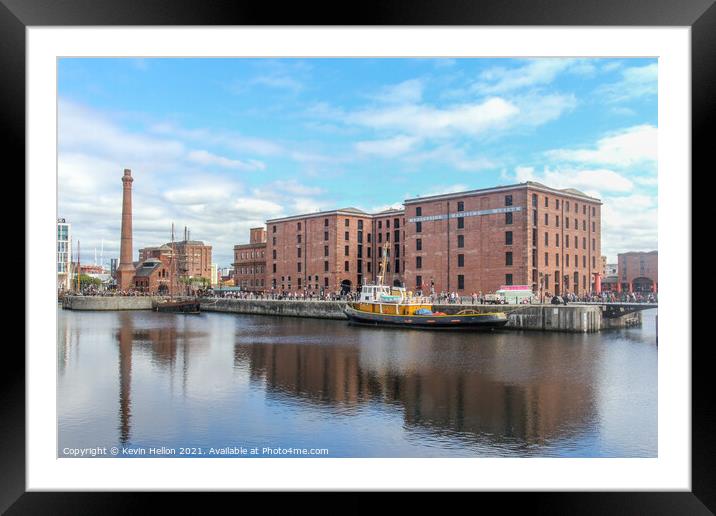 View across Albert Dock Framed Mounted Print by Kevin Hellon