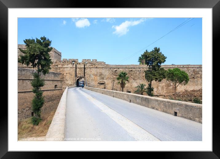 Walls of Kyrenia castle, Northern Cyprus Framed Mounted Print by Kevin Hellon