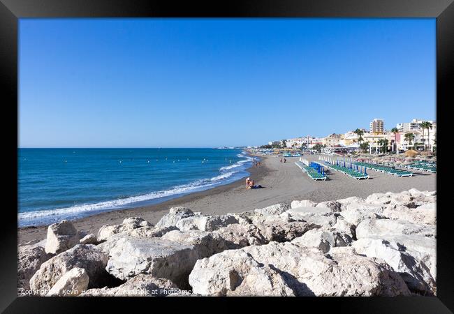 Carihuela beach Framed Print by Kevin Hellon