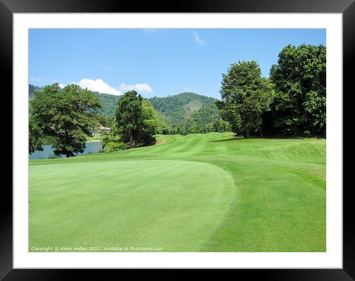 Green and fairway Framed Mounted Print by Kevin Hellon