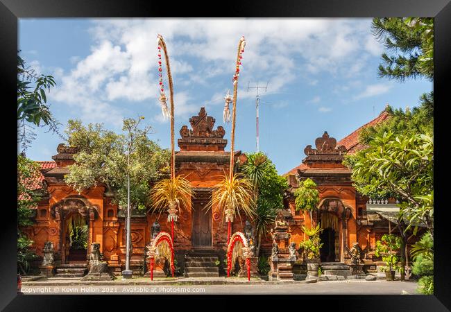 Hindu temple, Bali, Indonesia Framed Print by Kevin Hellon