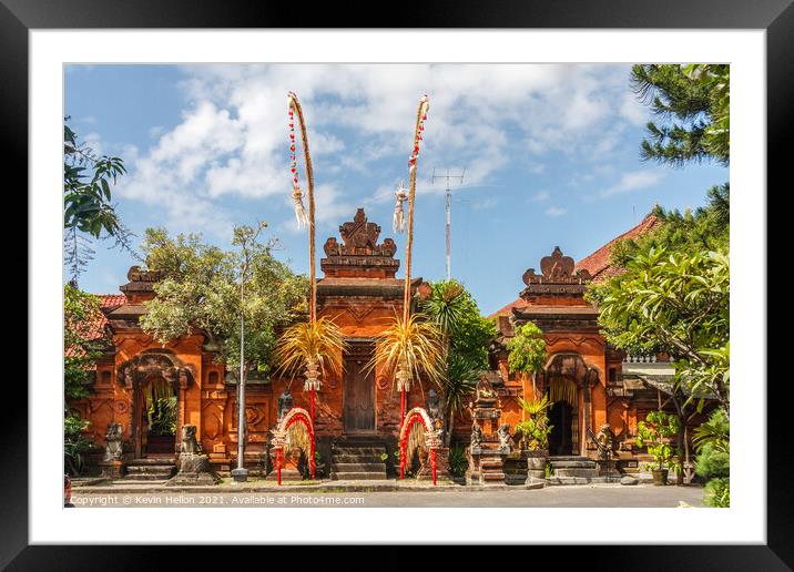 Hindu temple, Bali, Indonesia Framed Mounted Print by Kevin Hellon