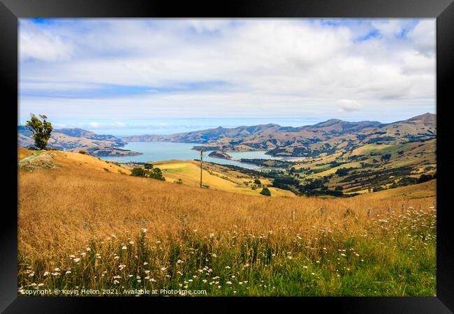 Akaroa Harbour Framed Print by Kevin Hellon