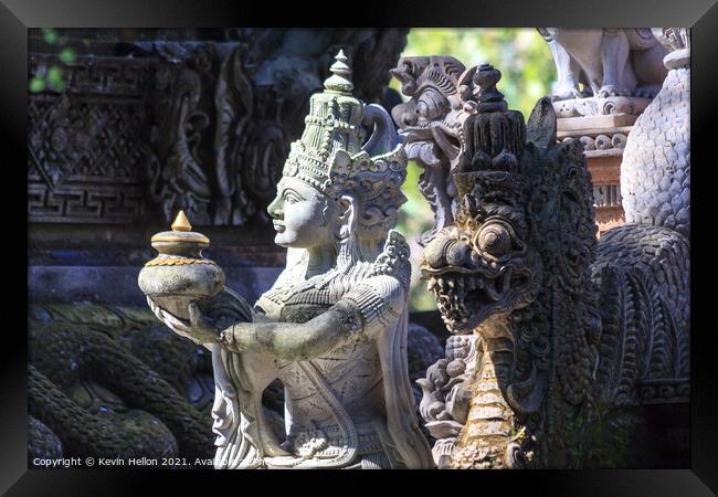 Balinese statue  Framed Print by Kevin Hellon