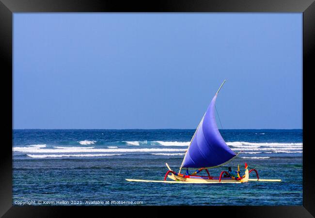 Traditional Balinese Fishing Boat  Framed Print by Kevin Hellon