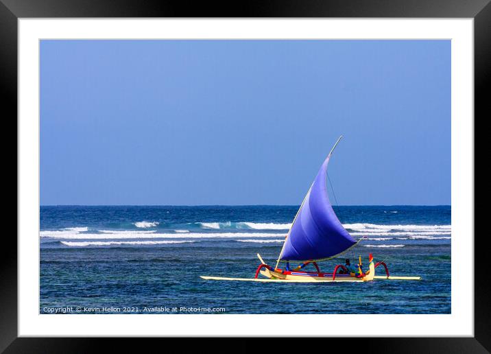 Traditional Balinese Fishing Boat  Framed Mounted Print by Kevin Hellon