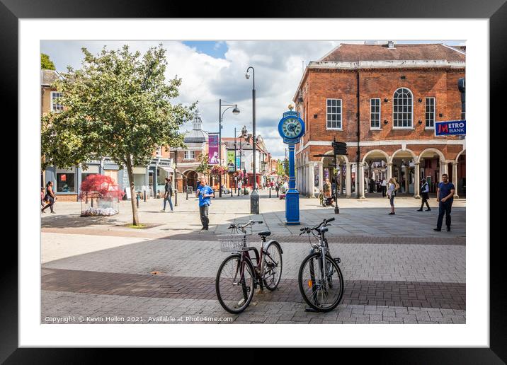 Bicycles in front of the Millenium clock  Framed Mounted Print by Kevin Hellon