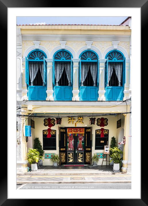 Restored Sino Portuguese architecture  Framed Mounted Print by Kevin Hellon