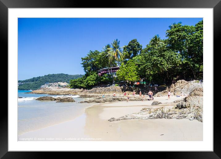 The north end of Patong beach Framed Mounted Print by Kevin Hellon