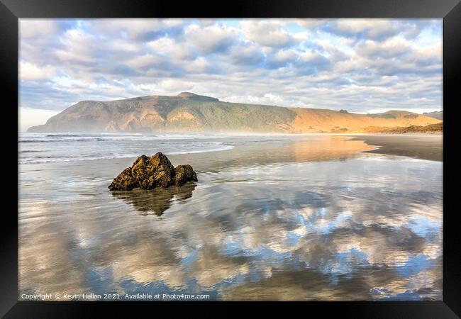 Cloud reflections in the sea Framed Print by Kevin Hellon