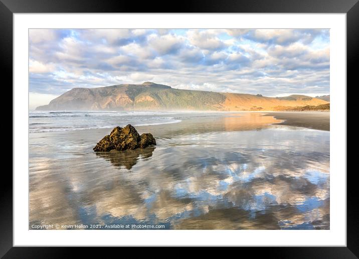Cloud reflections in the sea Framed Mounted Print by Kevin Hellon