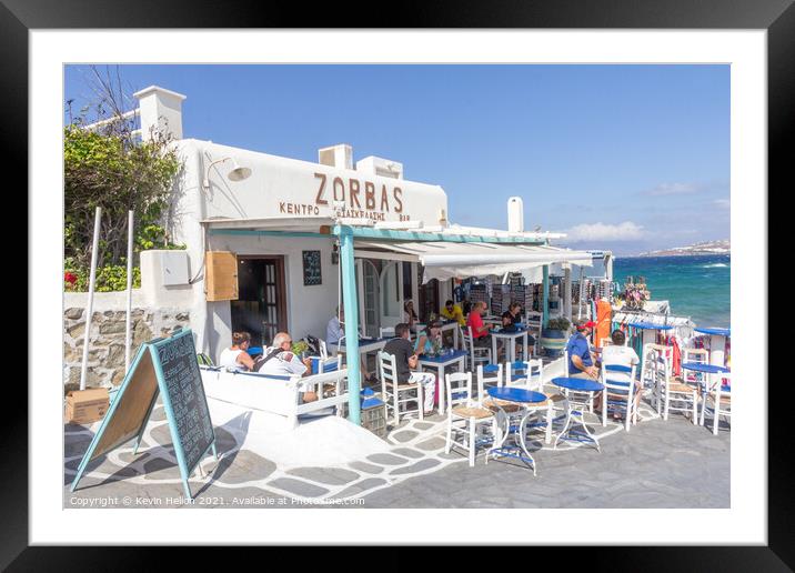 Zorba's restaurant Framed Mounted Print by Kevin Hellon