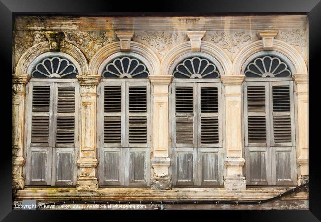 Unrestored sino portuguese architecture  Framed Print by Kevin Hellon