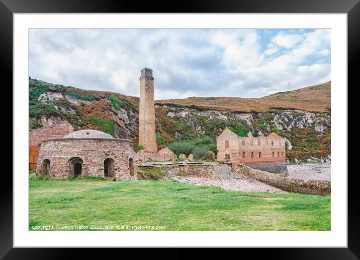 Remains of Porth Wen Brickworks Framed Mounted Print by Kevin Hellon
