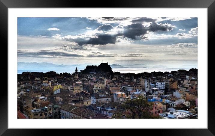 Rhodes Town Greece after a storm Framed Mounted Print by Lee Clark