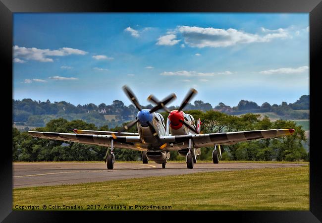 P-51 Mustangs taxying in line astern Framed Print by Colin Smedley