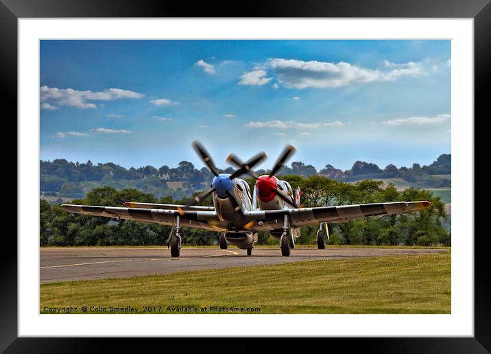 P-51 Mustangs taxying in line astern Framed Mounted Print by Colin Smedley