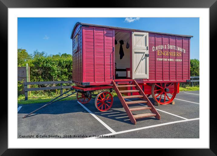 1900 Clayton & Shuttleworth Living Wagon Framed Mounted Print by Colin Smedley