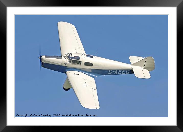 Miles M-3A Falcon Major G-AEEG  Framed Mounted Print by Colin Smedley