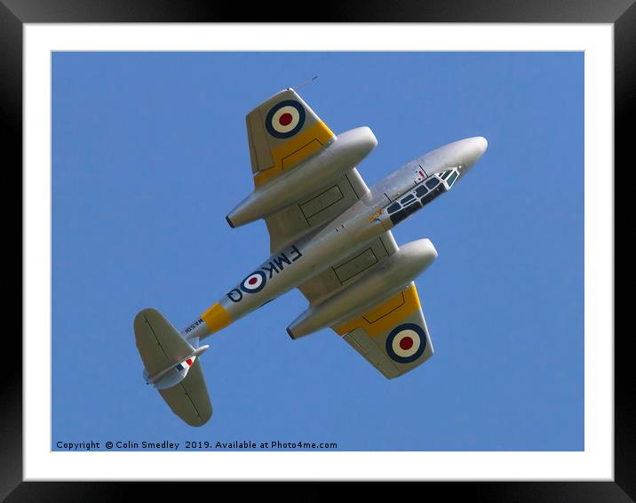 Gloster Meteor T.7 WA591 G-BWMF Framed Mounted Print by Colin Smedley