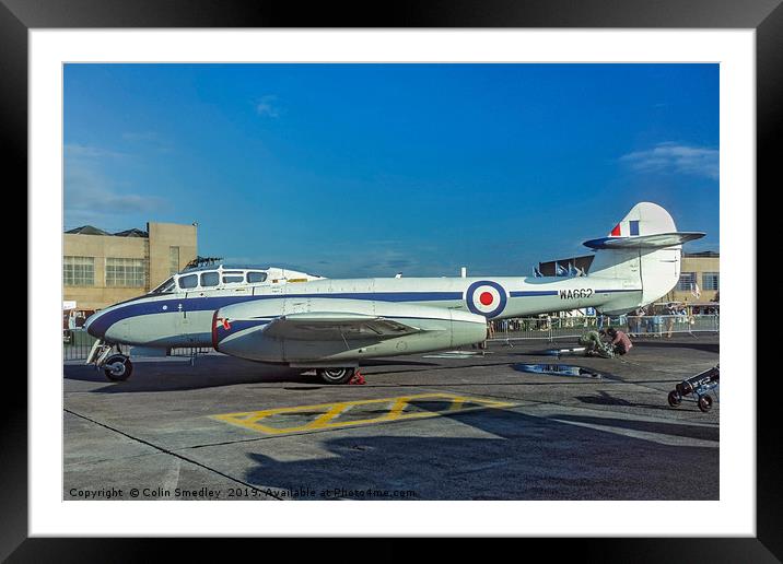 Gloster Meteor T.7 WA662  Framed Mounted Print by Colin Smedley